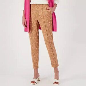 Isaac Mizrahi Live! Printed Ponte Knit Slim-Leg Pants-Toffee-XL-NEW-A608114